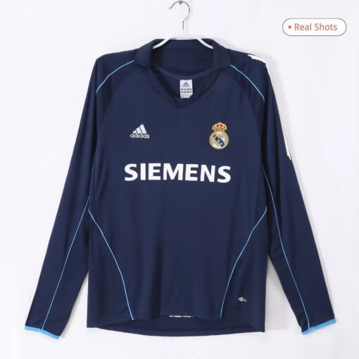 Real Madrid 2005/06 Away Long Sleeve Retro Soccer Jersey
