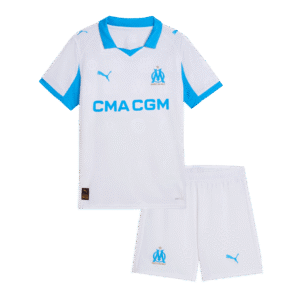 242193dd16b2ecc16e79f2ba3229a068.png Marseille Kid's Home Kit - Jersey+Shorts 2025/26