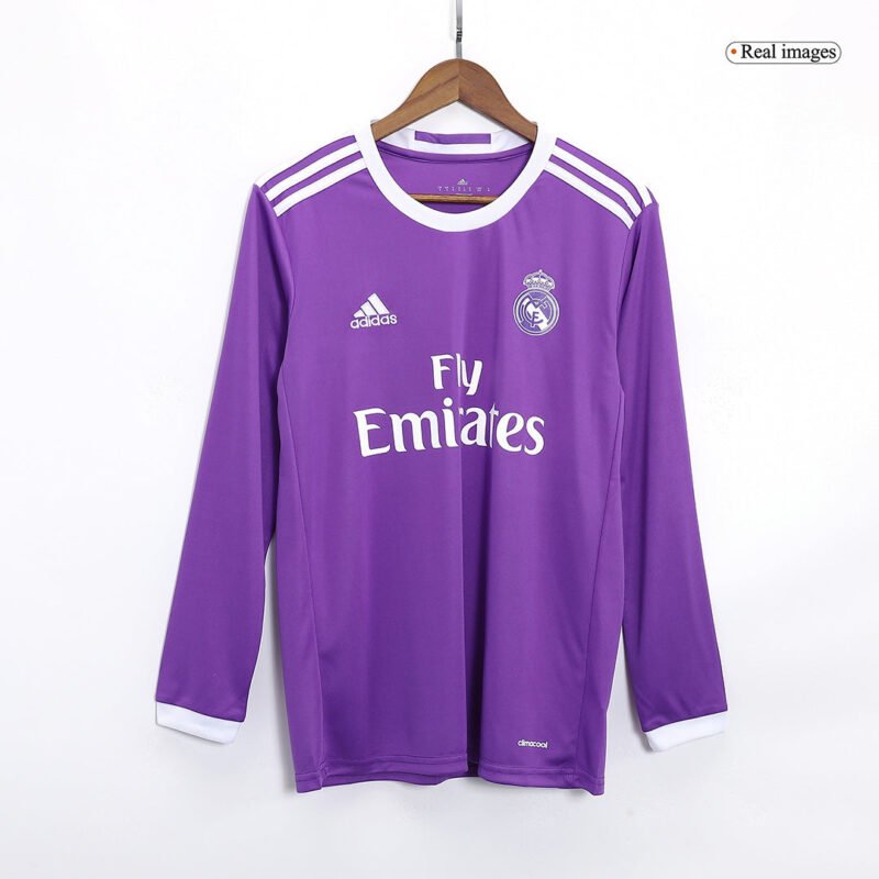 Real Madrid 2016/17 Away Long Sleeve Retro Soccer Jersey