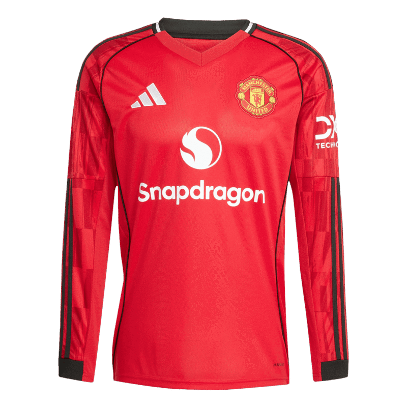Manchester United Home Long Sleeve Soccer Jersey 2025/26