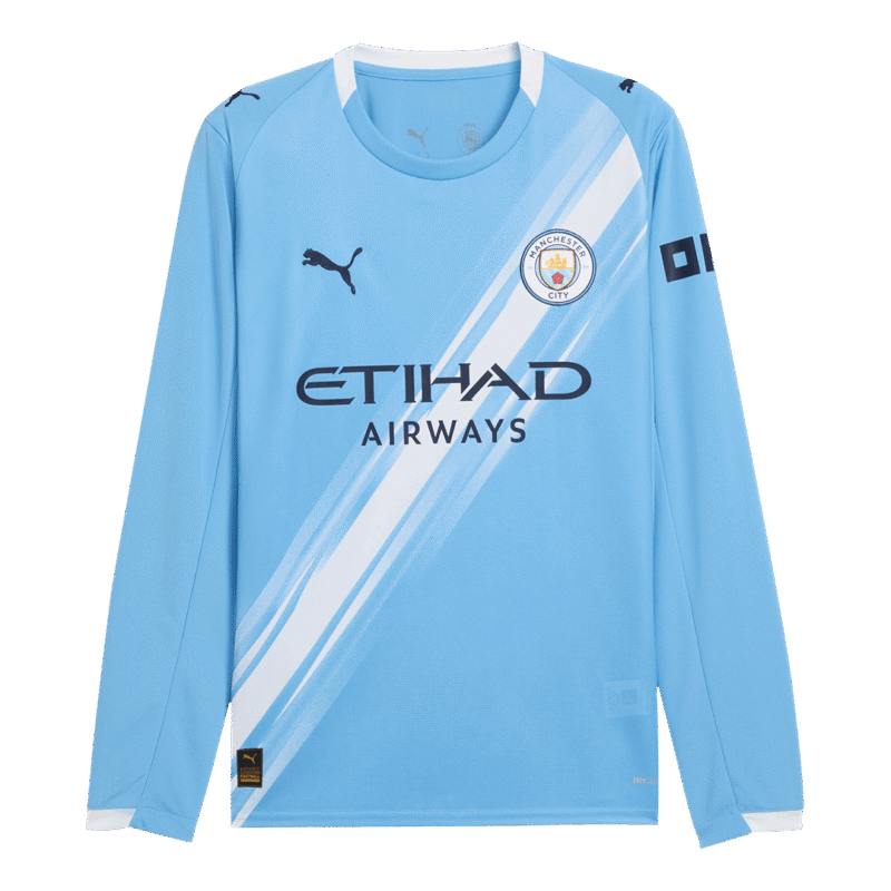 Manchester City Home Long Sleeve Soccer Jersey 2025/26