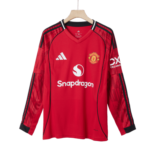 7a0fd967c0d0180b654189b9f29729cc.png Manchester United Home Long Sleeve Soccer Jersey 2025/26