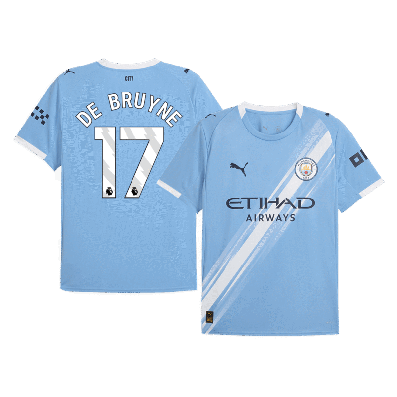 DE BRUYNE #17 Manchester City Home Soccer Jersey 2025/26 Blue