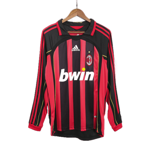 AC Milan 2006/07 Home Retro Long Sleeve Soccer Jersey