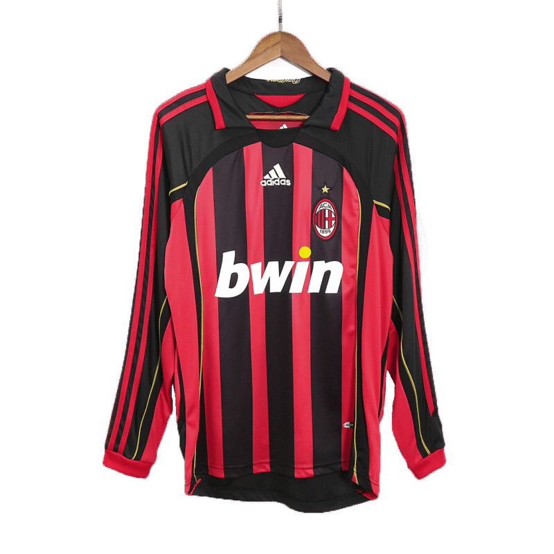 AC Milan 2006/07 Home Retro Long Sleeve Soccer Jersey