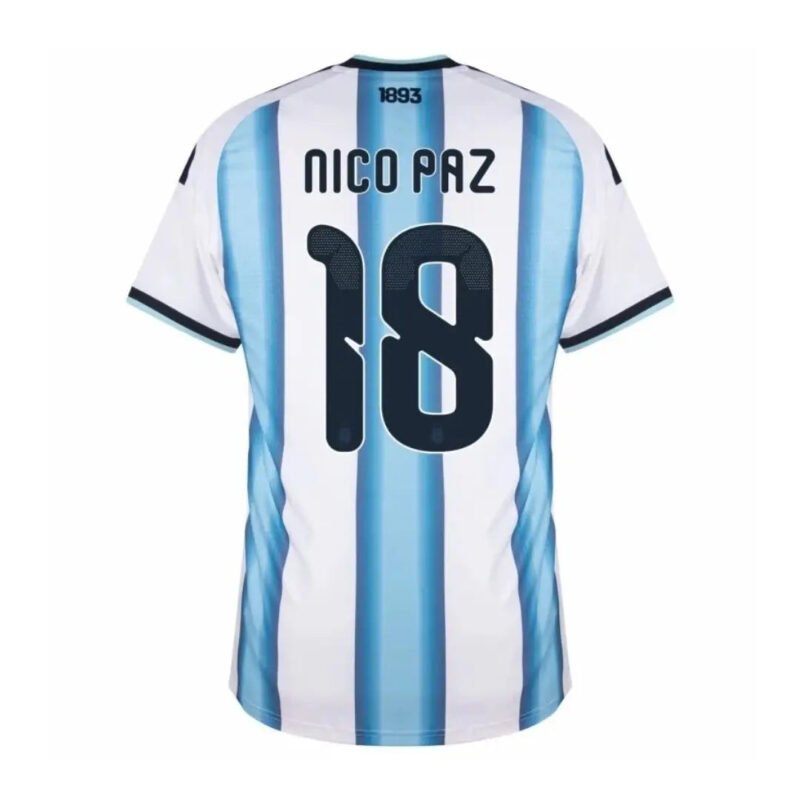 Nico Paz #18 Argentina Home Soccer Jersey 2026 World Cup