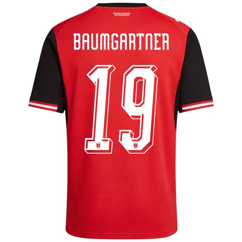 BAUMGARTNER19AustriaHomeJerseyWorldCup2026_2.jpg BAUMGARTNER #19 Austria Home Soccer Jersey 2026 World Cup
