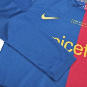 MESSI #10 Barcelona 2008/09 Home Long Sleeve Retro Soccer Jersey - UCL Final