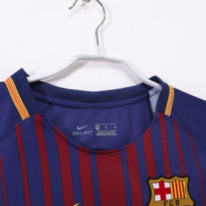 Barcelona 2017/18 Home Long Sleeve Retro Soccer Jersey
