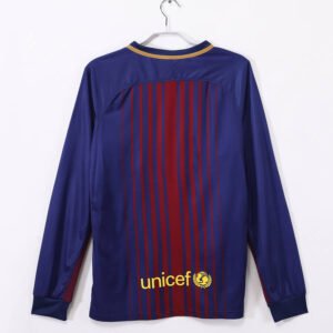 Barcelona 2017/18 Home Long Sleeve Retro Soccer Jersey