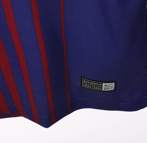 Barcelona 2017/18 Home Long Sleeve Retro Soccer Jersey
