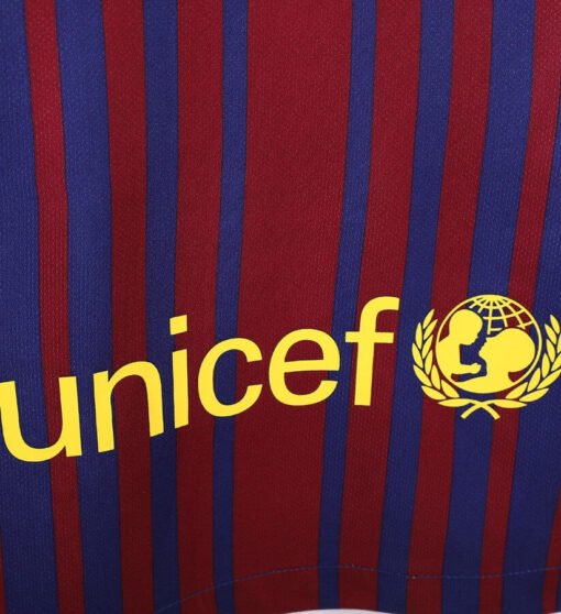 Barcelona 2017/18 Home Long Sleeve Retro Soccer Jersey