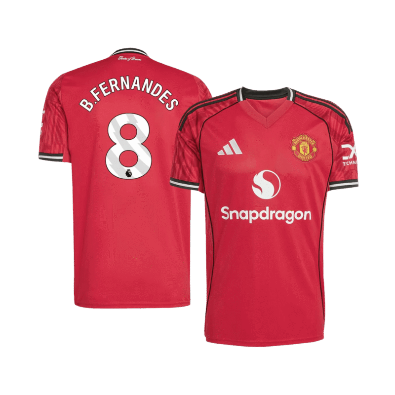 B.FERNANDES #8 Manchester United Home Soccer Jersey 2025/26