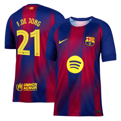 F.DE JONG #21 Barcelona Home Soccer Jersey 2025/26 - UCL