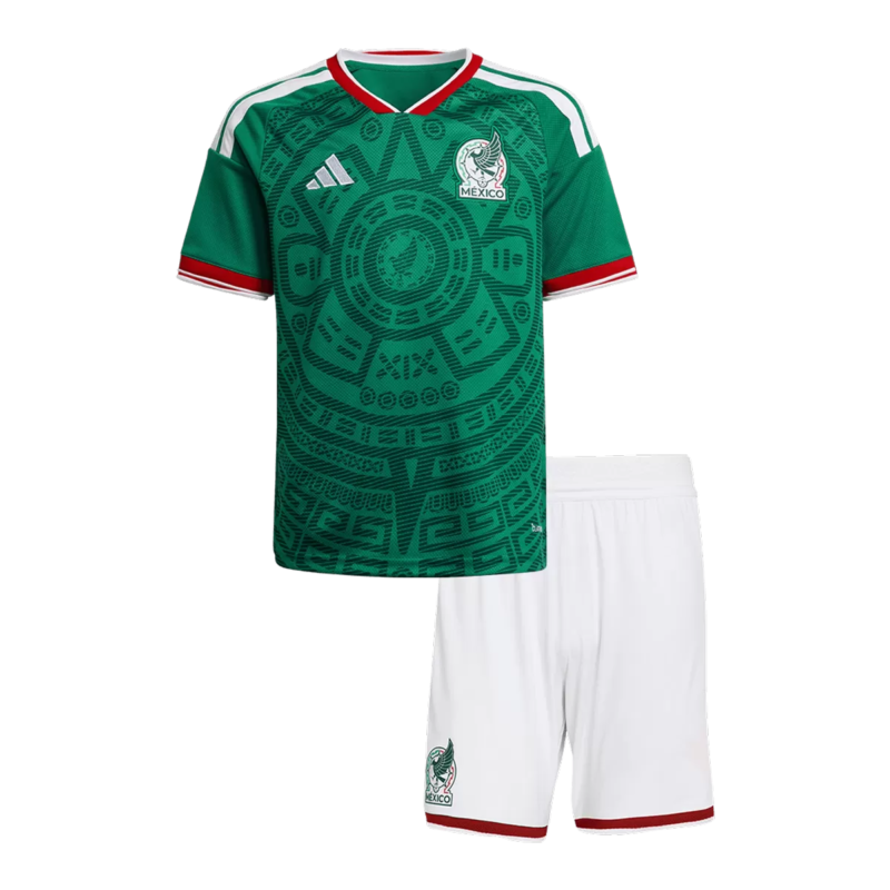 Kids_Mexico_Home_Jersey_Kit_2025_26_2.png Mexico Home Kid's Soccer Kit (Jersey+Shorts) 2026