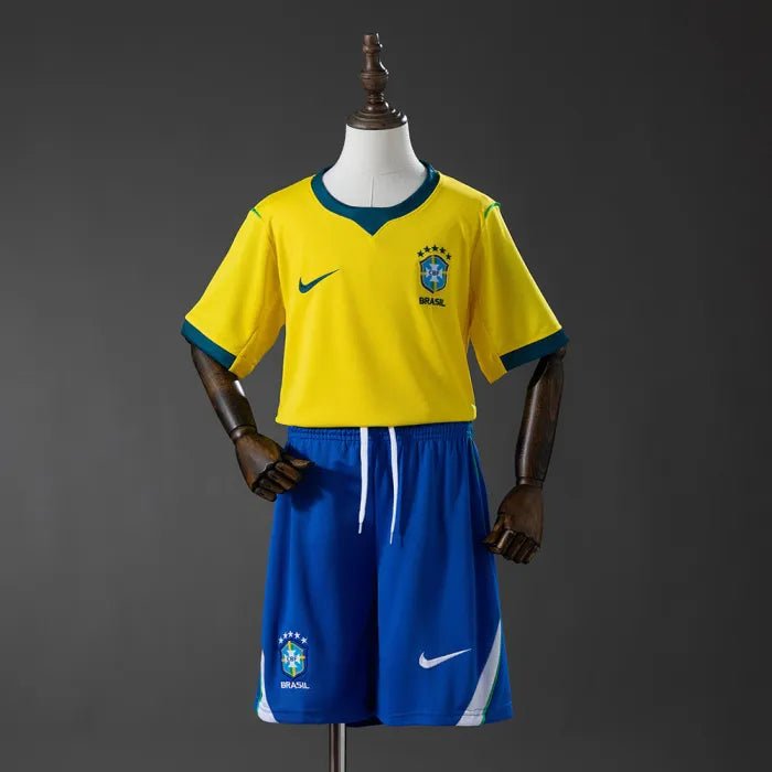 Kid's Brazil Home Soccer Kit 2026 World Cup - Jersey + Shorts