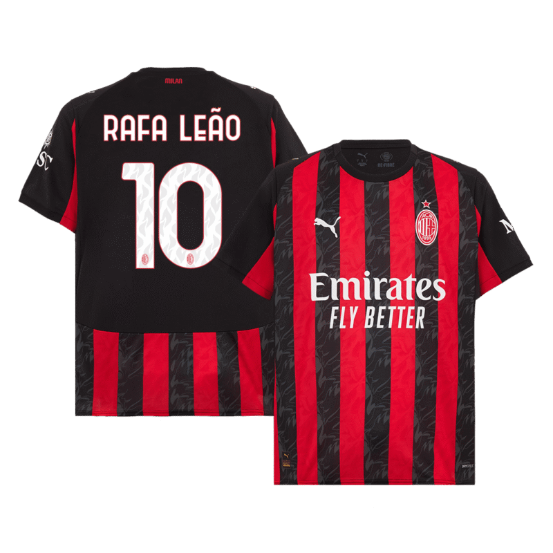 RAFA LE?O #10 AC Milan Home Soccer Jersey 2025/26 Red&Black