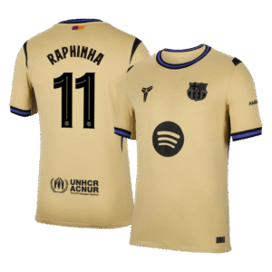 RAPHINHA #11 Barcelona Away Soccer Jersey 2025/26 - UCL