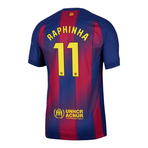 RAPHINHA #11 Barcelona Home Player Version Soccer Jersey 2025/26