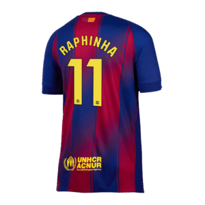 RAPHINHA #11 Barcelona Home Soccer Jersey 2025/26