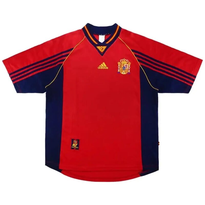 RetroSpainHomeJerseyWorldCup1998_7.jpg Spain 1998 Home Retro Football Jersey