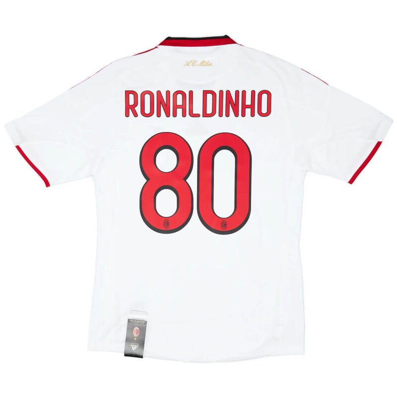 Ronaldinho #80 AC Milan 2009/10 Away Retro Soccer Jersey
