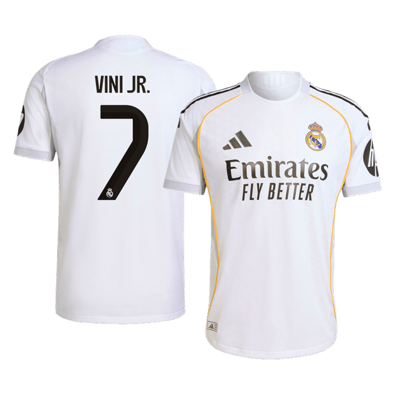 VINI JR. #7 Real Madrid Home Player Version Soccer Jersey 2025/26 White