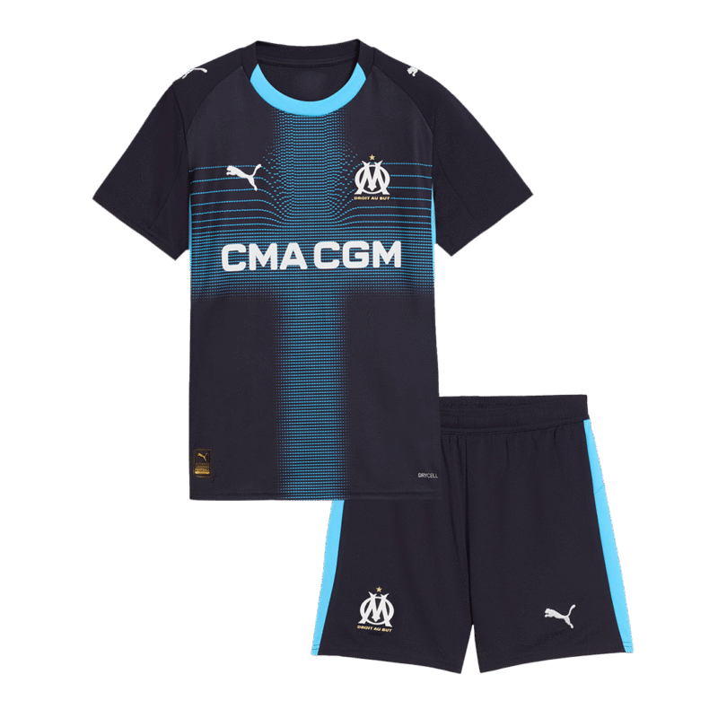Marseille Kid's Away Kit - Jersey+Shorts 2025-26