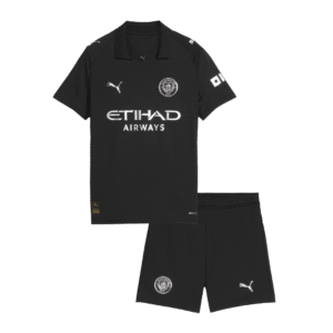 ac6a9637f1e0b3b78a6dfc658427c5ef.png Manchester City Kid's Away Jersey Kit - Jersey+Shorts 2025/26