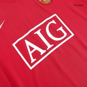 Manchester United 2007/08 Home Long Sleeve Retro Soccer Jersey