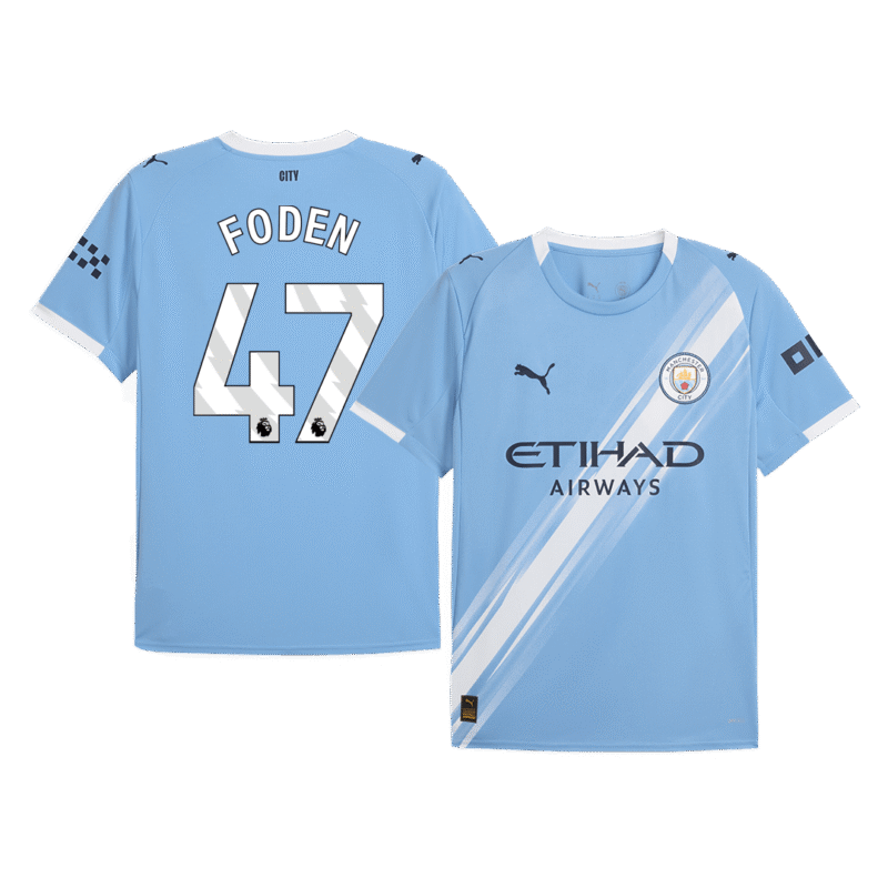 FODEN #47 Manchester City Home Soccer Jersey 2025/26 Blue