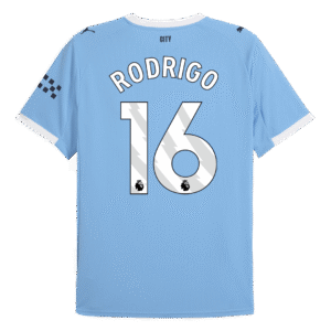 RODRIGO #16 Manchester City Home Soccer Jersey 2025/26 Blue