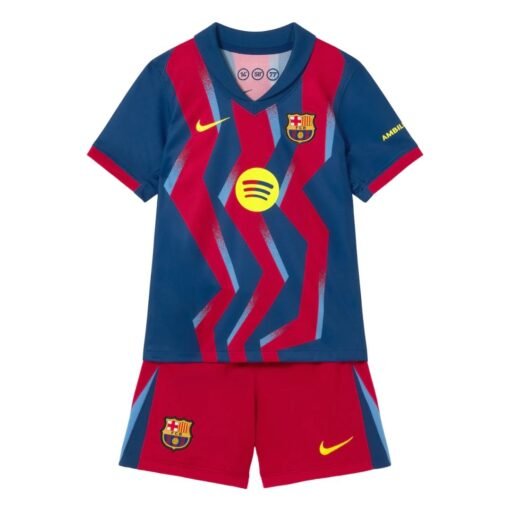 kids_fourth_kit_FC_Barcelona_2526_2.jpg Barcelona Kid's Fourth Away Soccer Kit - Jersey+Shorts 2025/26