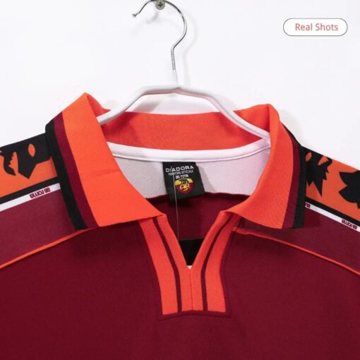 199899RomaHomejersey_3.jpg TOTTI #10 Retro Roma Home Soccer Jersey 1998/99
