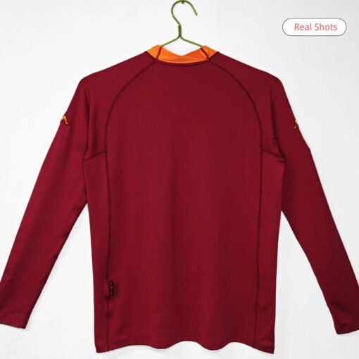 200001romahomejerseylong_2.jpg Roma 2000/01 Home Retro Soccer Long Sleeve Jersey