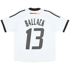 BALLACK #13 Retro Germany Home Football Jersey 2002