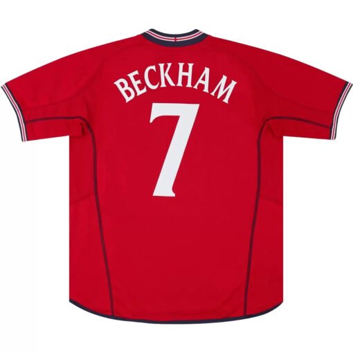 BECKHAM #7 Retro England Away Soccer Jersey World Cup 2002
