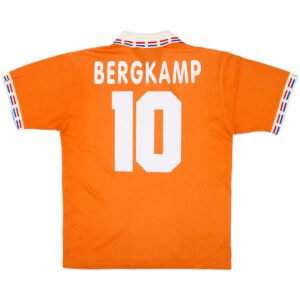 BERGKAMP #10 Netherlands Euro 1996 Home Retro Soccer Jersey