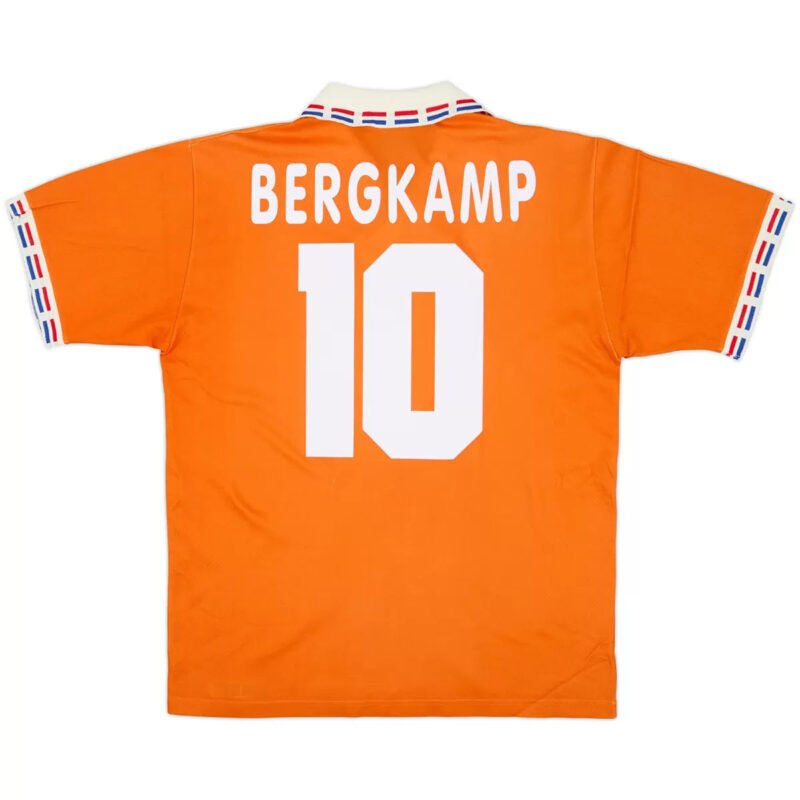BERGKAMP_10RetroNetherlandsHomeJerseyEuro1996_2.jpg BERGKAMP #10 Netherlands Euro 1996 Home Retro Soccer Jersey
