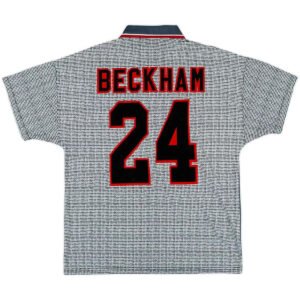 Beckham_24RetroManchesterUnitedAwayJersey199596.jpg Beckham #24 Manchester United 1995/96 Third Away Retro Soccer Jersey