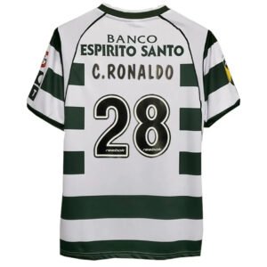 C.RONALDO #28 Sporting CP 2001/03 Home Retro Soccer Jersey
