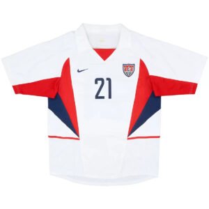 Donovan #21 USA 2002 Home Retro Football Shirt