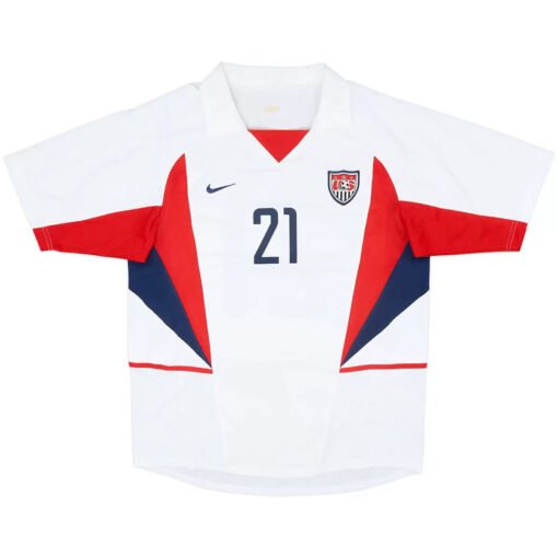 Donovan #21 USA 2002 Home Retro Football Shirt