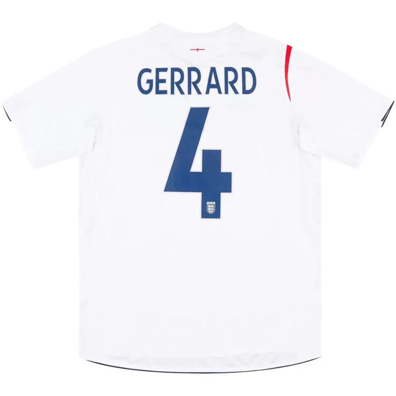 Gerrard #4 Retro England 2006 Home Football Jersey