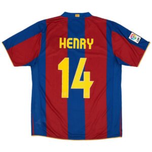 Henry #14 Barcelona 2007/08 Retro Home Soccer Jersey