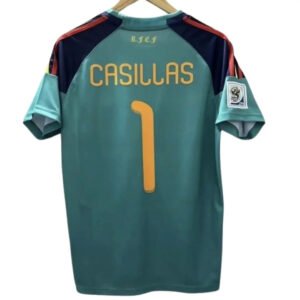 IKER1CASILLASRETROJERSEY2010WORLDCUPHOMEKIT_1.jpg IKER #1 Spain 2010 Goalkeeper Retro Football Jersey