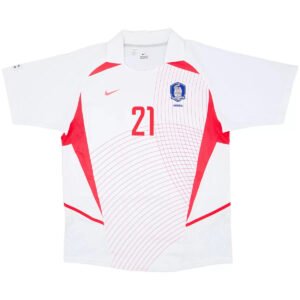 J S Park #21 South Korea Away World Cup 2002 Retro Soccer Jersey