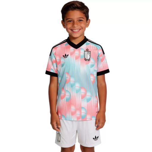 KidsBelgiumAwayJerseyKitWorldCup2026_3.jpg Kid's Belgium Away Soccer Jersey Kit 2026 World Cup