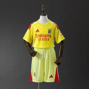KidsBenficaJersey2526YellowGoalkeeperFootballKit_3.jpg Kid's Benfica Goalkeeper Soccer Jersey Kit 2025/26