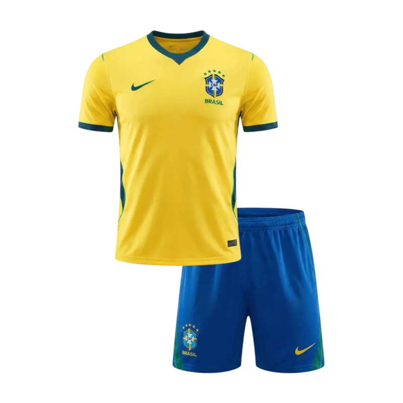 KidsBrazilHomeSoccerJerseyKit_Jersey_Shorts_2026_1.png Kid's Brazil Home Soccer Kit 2026 World Cup - Jersey + Shorts
